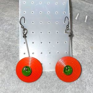 Funky Handcrafted Disc Dangle earrings